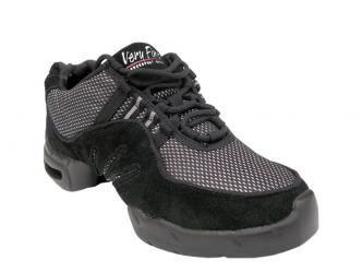 danssneakers zilver zwart mesh  